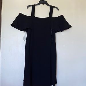A black Asymmetrical dress.